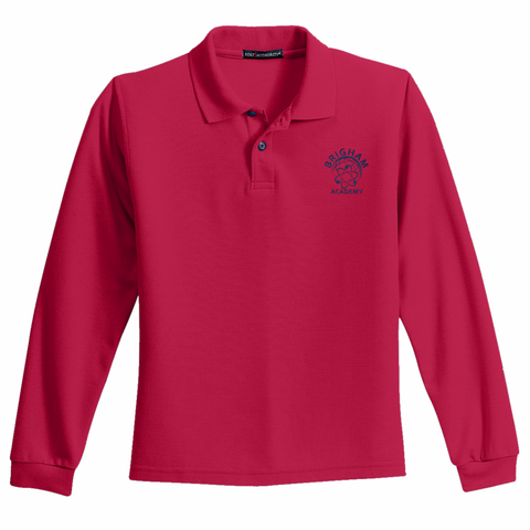 Brigham Academy Port Authority® YOUTH Long Sleeve Polo - RED