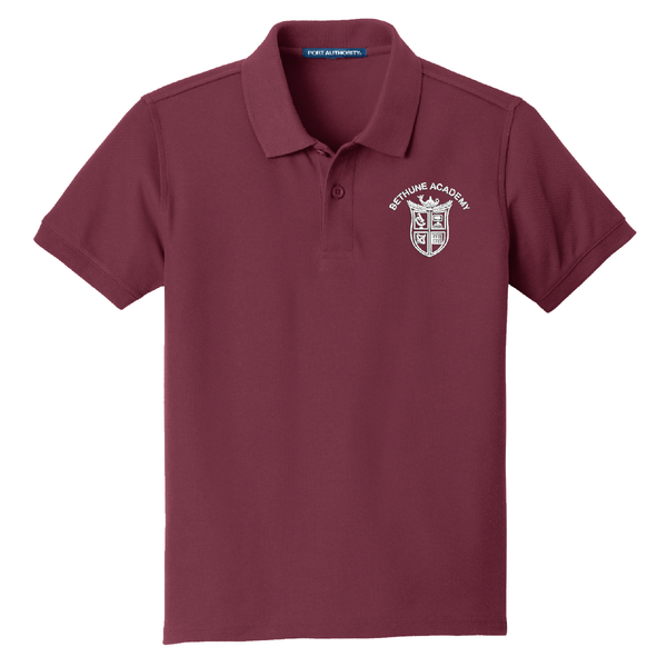 Bethune Academy Port Authority® Youth and Adult Core Classic Pique Polo - Burgundy