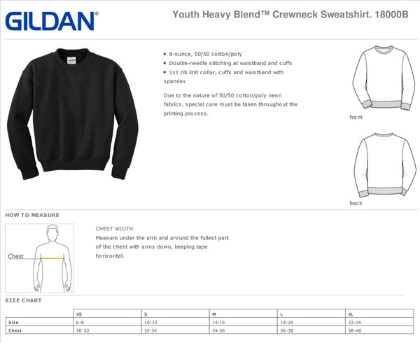Brigham Academy Youth Heavy Blend Crewneck Sweatshirt - GREY
