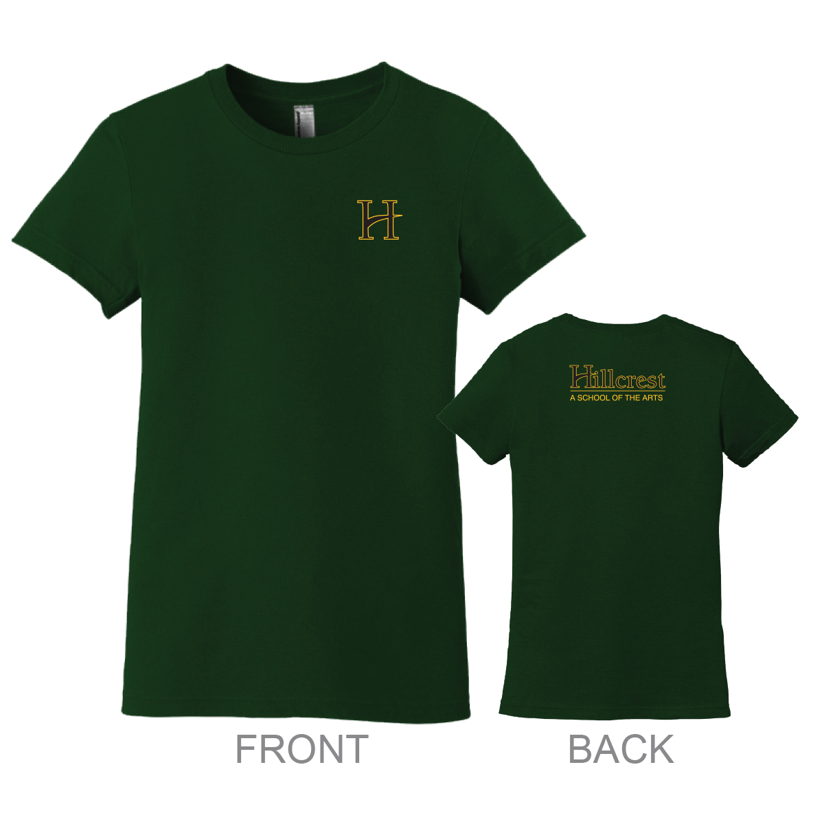 CLEARANCE - * SOME SIZES DISCONTINUED - Hillcrest Girls T-shirt - Forest Green