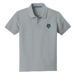 Jewett Academy Youth Embroidered Polo - Gusty Grey (Youth Size)- 6th GRADE ONLY